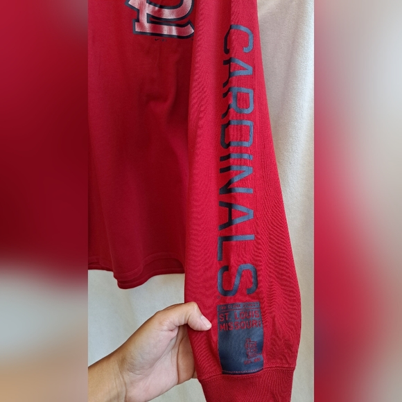 Men's Red Nike Long Sleeve St Louis Cardinal Tee - Picture 5 of 9